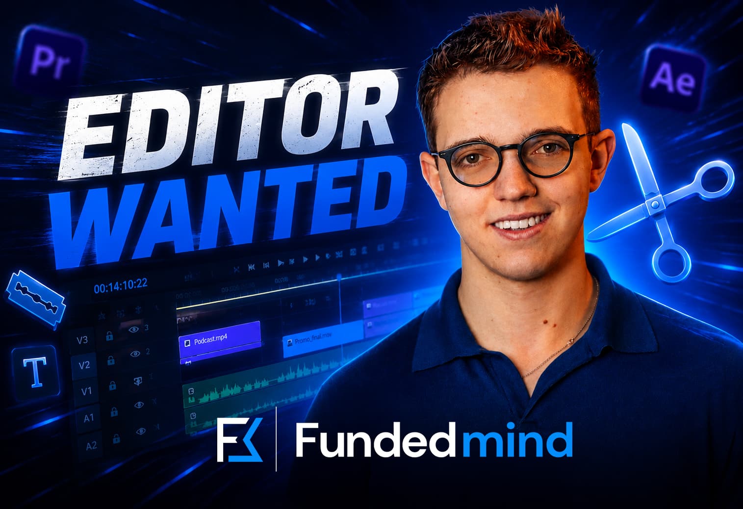 FULL TIME VIDEO EDITOR  - FUNDED MIND