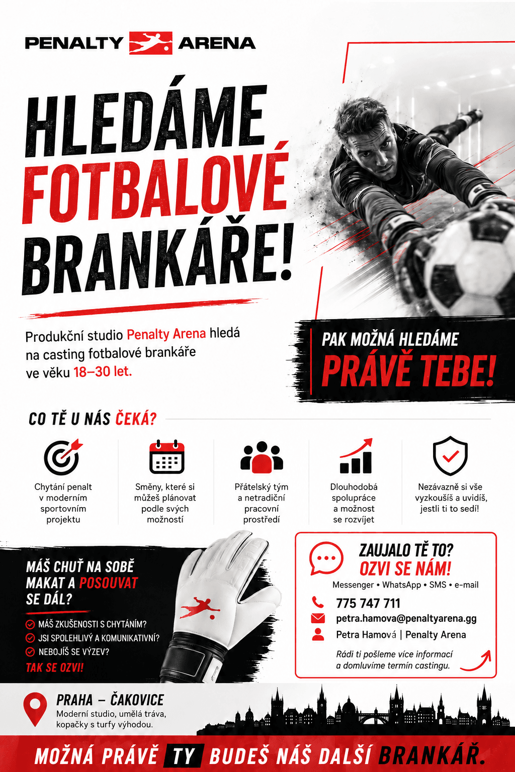 Hledáme fotbalové brankáře do Penalty Areny ⚽🥅