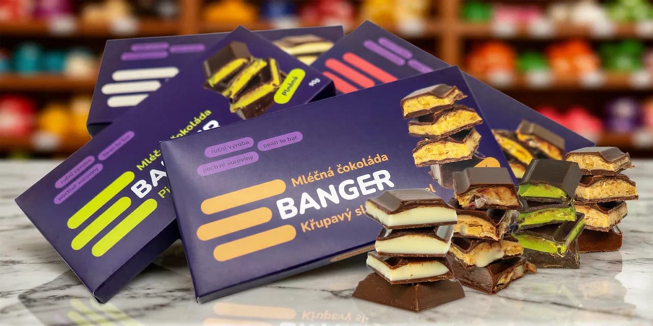 BANGER bean-to-bar plněné čokolády